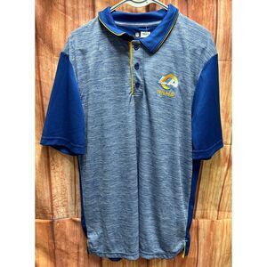 Los Angeles Rams NFL Team‎ Apparel Short Sleeve Blue Polo Shirt Men's Large NWT